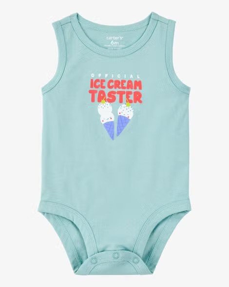 1S900810-ezgif.com-avif-to-jpg-converter Baby Official Ice Cream Taster Sleeveless Bodysuit