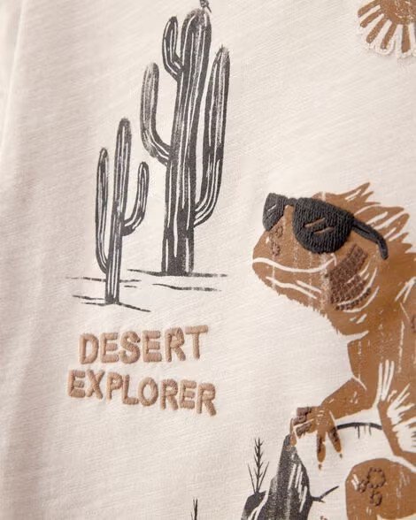 Toddler Desert Lizard Graphic Tee - Ivory