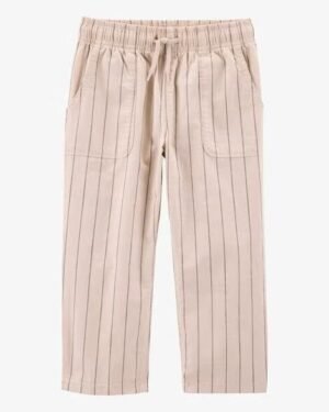 2T067510-ezgif.com-avif-to-jpg-converter Toddler Striped Pull-On Cotton Pants - Tan